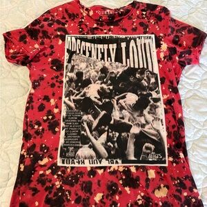 Guess Red and Black Tie-Dye T-Shirt